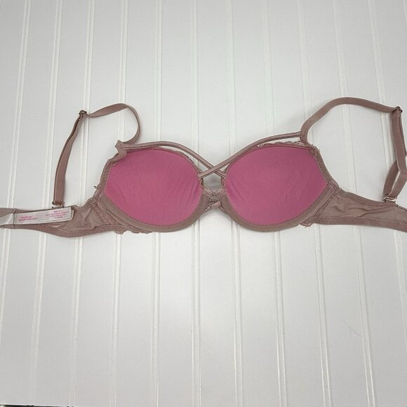 PINK Women Bra 32B Pink Date Push Up Underwired Adjustable Straps - Picture 3 of 5